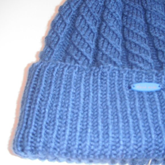 Hand Knitted Hat Toque One Size Acrylic Color Shadow Blue - 003 Hand knit by me - Picture 10 of 11